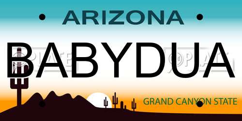 BABYDUA Arizona License Plate