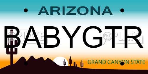 BABYGTR Arizona License Plate