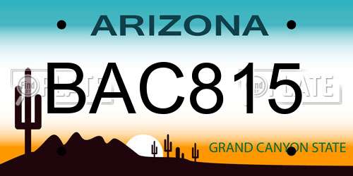 BAC815 Arizona License Plate