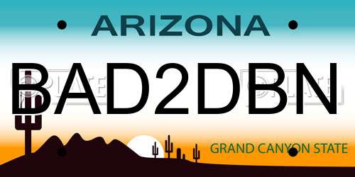 BAD2DBN Arizona License Plate