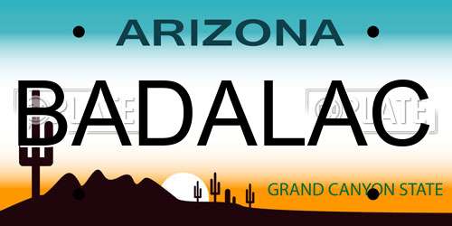 BADALAC Arizona License Plate