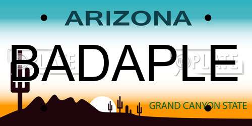 BADAPLE Arizona License Plate