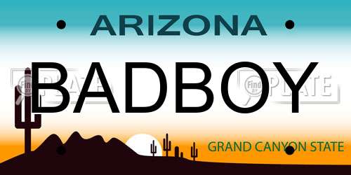 BADBOY Arizona License Plate