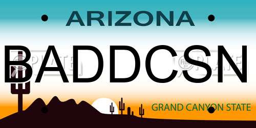 BADDCSN Arizona License Plate