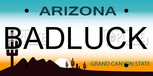 BADLUCK Arizona License Plate