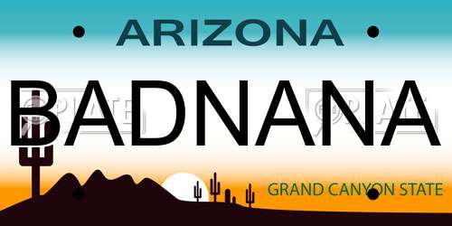 BADNANA Arizona License Plate