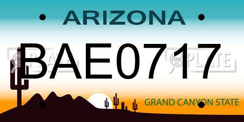 BAE0717 Arizona License Plate