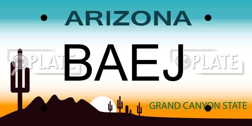 BAEJ Arizona License Plate