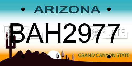 BAH2977 Arizona License Plate