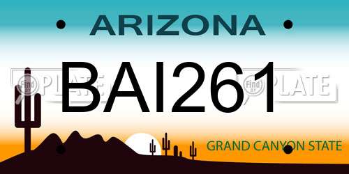BAI261 Arizona License Plate
