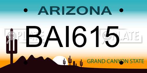 BAI615 Arizona License Plate