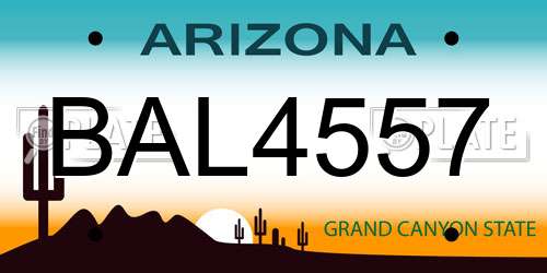 BAL4557 Arizona License Plate