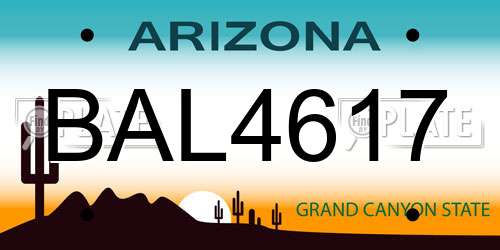 BAL4617 Arizona License Plate