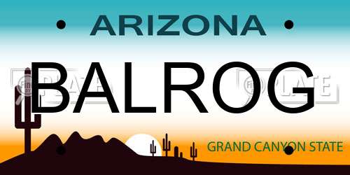 BALROG Arizona License Plate