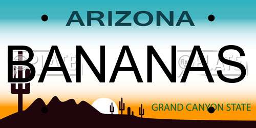 BANANAS Arizona License Plate