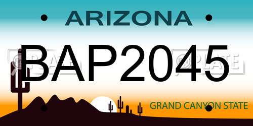 BAP2045 Arizona License Plate