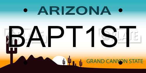 BAPT1ST Arizona License Plate