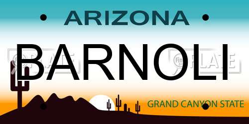 BARNOLI Arizona License Plate