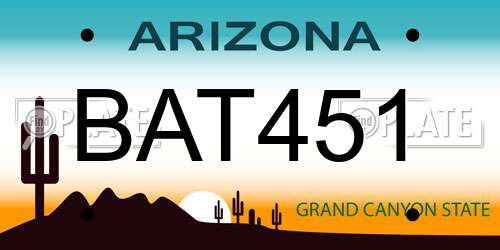 BAT451 Arizona License Plate