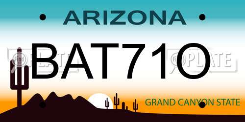 BAT71O Arizona License Plate
