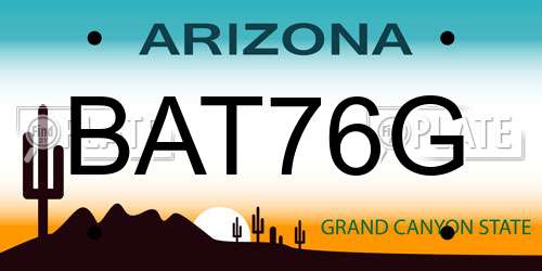 BAT76G Arizona License Plate