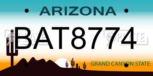BAT8774 Arizona License Plate