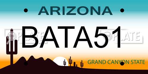 BATA51 Arizona License Plate
