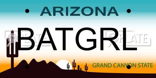 BATGRL Arizona License Plate