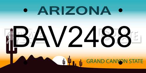 BAV2488 Arizona License Plate