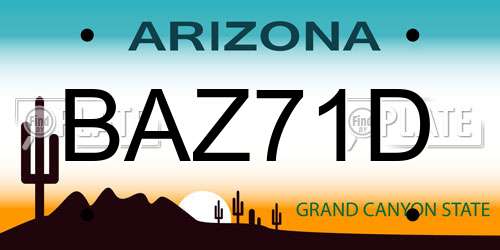 BAZ71D Arizona License Plate