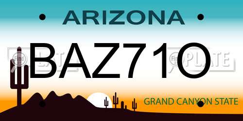 BAZ71O Arizona License Plate