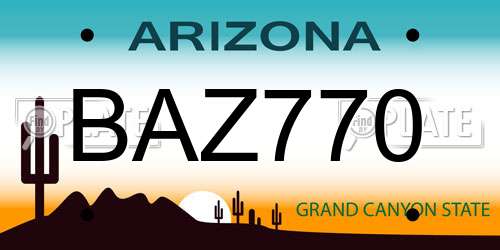 BAZ770 Arizona License Plate