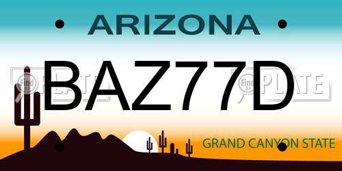 BAZ77D Arizona License Plate
