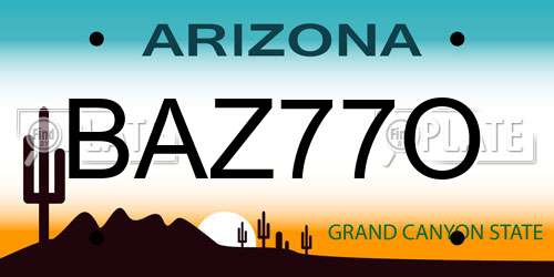 BAZ77O Arizona License Plate