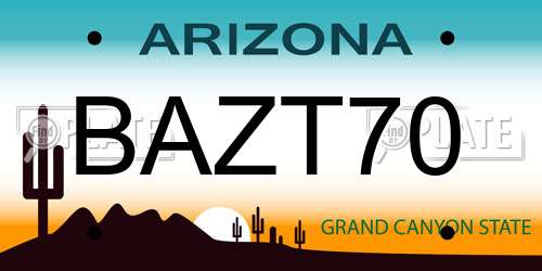 BAZT70 Arizona License Plate