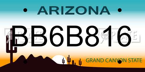BB6B816 Arizona License Plate