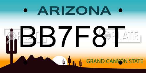 BB7F8T Arizona License Plate