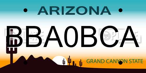 BBA0BCA Arizona License Plate