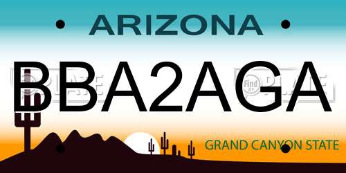 BBA2AGA Arizona License Plate