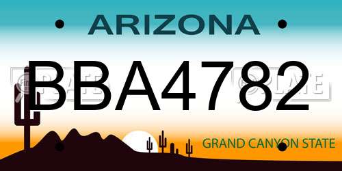 BBA4782 Arizona License Plate
