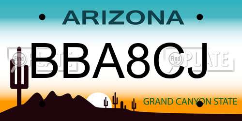 BBA8CJ Arizona License Plate