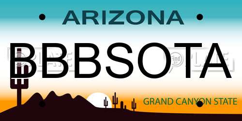 BBBSOTA Arizona License Plate