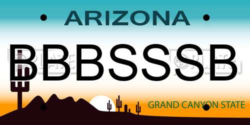 BBBSSSB Arizona License Plate