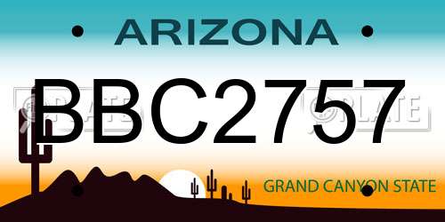 BBC2757 Arizona License Plate