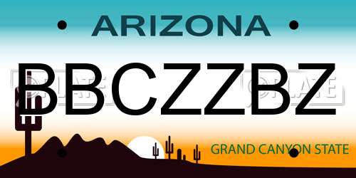 BBCZZBZ Arizona License Plate