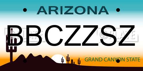 BBCZZSZ Arizona License Plate