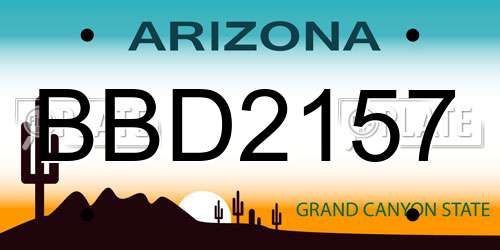 BBD2157 Arizona License Plate