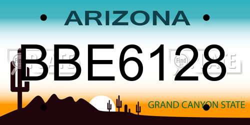 BBE6128 Arizona License Plate