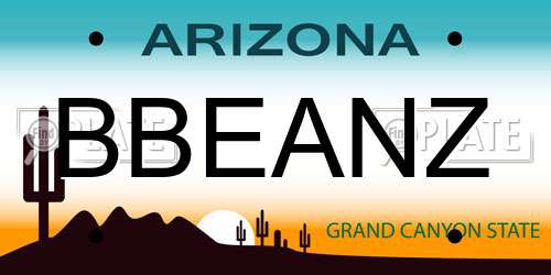 BBEANZ Arizona License Plate