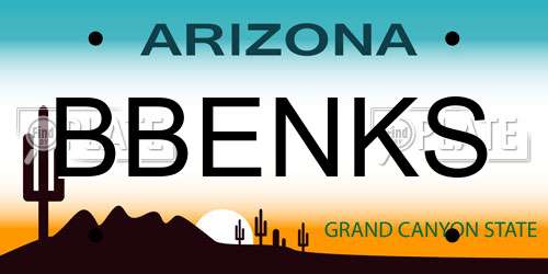 BBENKS Arizona License Plate